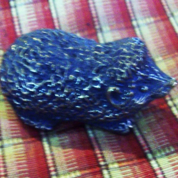 Miniature Metal Hedgehog Figurine Collectible Lucky Hedgehog - Picture 4 of 6